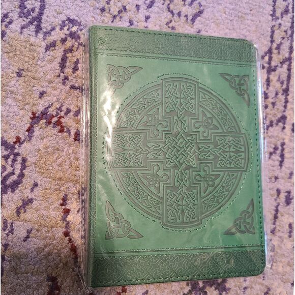 NWT Embossed Celtic (Vegan Leather Notebook) Green Journal, Bullet Journal - Picture 1 of 3